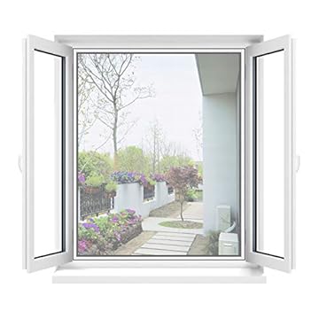 Apalus Zanzariera Universale Finestra 130 x 150 CM, 1 Pezzo – Rete Zanzariera Fissa Regolabile - CON Taglierino e Smoother per Installazione, Bianca