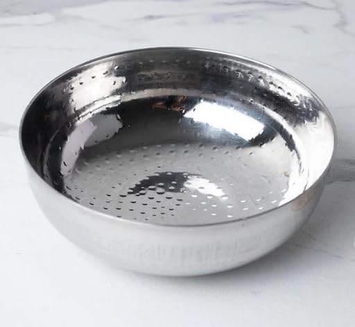Hammered Stainless Steel Kadhai - Premium Heavy Bottom Cookware for Authentic Indian Cuisine - 1000 ml, 17.5 cm Diameter
