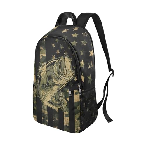 M YESCUSTOM Camo Backpack Black Army Green Fish Backpacks Lightweight Multipurpose Daypack Cute Casual Men Travel Hiking Back Pack4