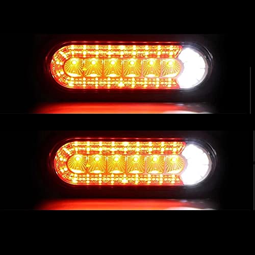 Anzios 2Pcs Oval 6 5/16" 31-Led Brake Tail Light Sequential Flashing Turn Signal Reverse Lamp For Trailer Truck Rv Boat Marine Bus Van #TOP1