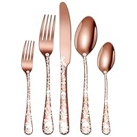 XIAOYU 5-delige doodskop bestekset, roestvrij stalen bestekset, uniek gotisch skelet en bloemendesign, perfect voor Halloween, Pasen en Kerstmis, roségoud XIAOYU 5-delige doodskop bestekset, roestvrij stalen bestekset, uniek gotisch skelet en bloemendesign, perfect voor Halloween, Pasen en Kerstmis, roségoud