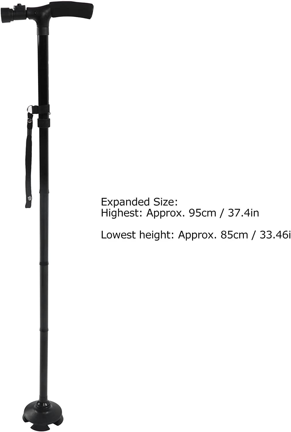 Muletas Bastón médico Muleta Ajustable de Aluminio Bastón telescópico Plegable con 6 Luces LED para Personas Mayores y Adultos Muletas para Caminar