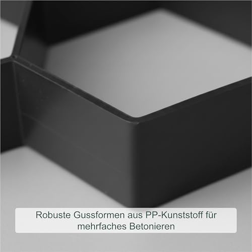 Relaxdays Pflasterform Bienenwabe, 2er Set, 30 x 30cm, Pflastersteine streichen, Garten, Beton-Gießform, PP, schwarz