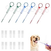 AHEJIOO 6 Stück Tabletteneingeber Katze, Wurmkur Katze, Tablettengeber Für Katzen, Surefeed, Schluckhilfe Tabletten, Feeder Pet Pusher (Sechs Stücke In DREI Farben)