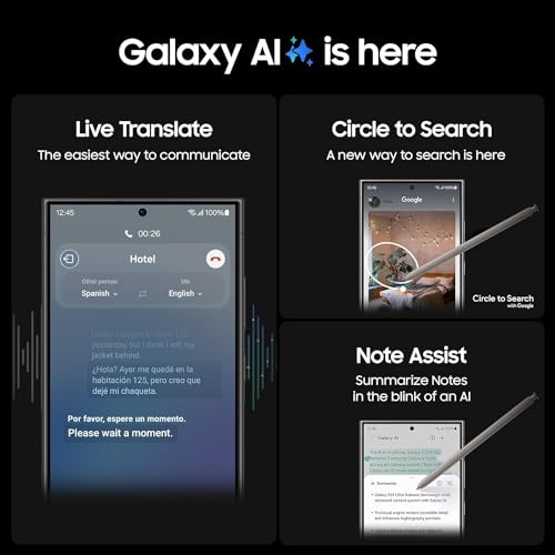 Image of Samsung Galaxy S24 Ultra Cell Phone, 512GB AI Smartphone, Unlocked Android, 200MP, 100x Zoom Cameras, Fast Processor, Long Battery Life, Edge-to-Edge Display, S Pen, US Version, 2024, Titanium Gray