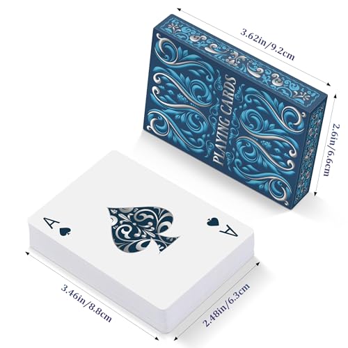 Playing Cards, Deck of Cards 2 Pack, Standard Playing Cards for Adult, Premium Poker Card Set, Deck of Playing Card for Blackjack, Euchre, Canasta, Family Game Night, Party Games (Blue & Light Green)