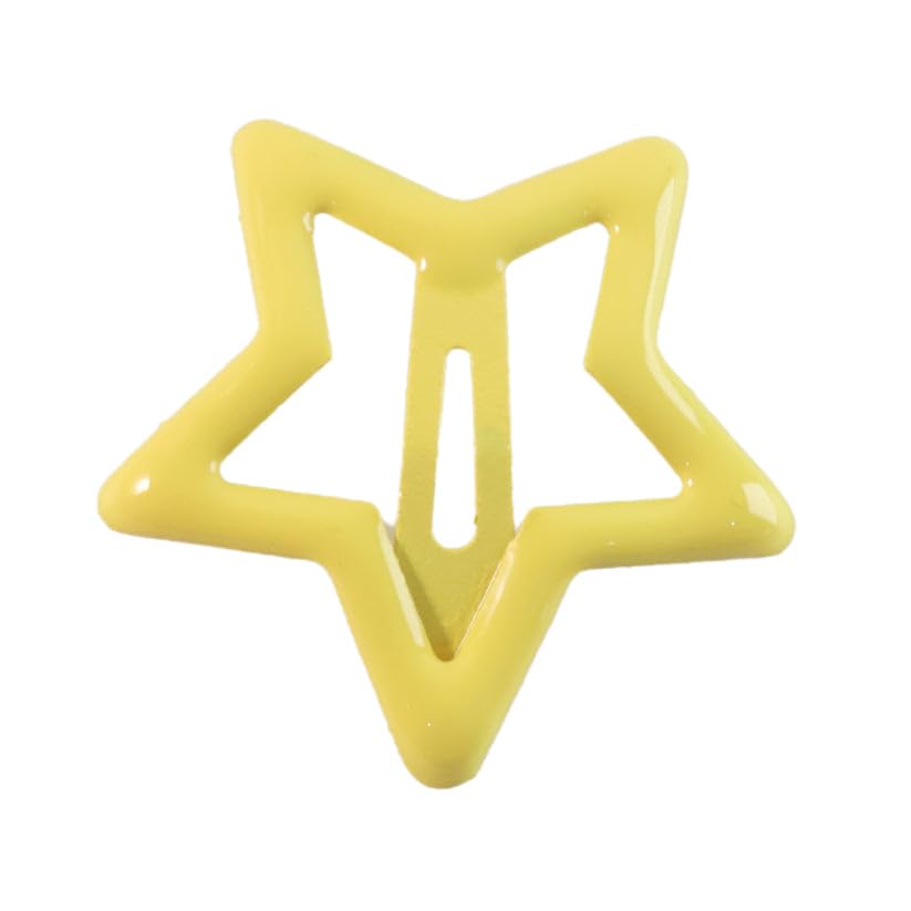 Image of Star Shaped Hair Clips for Women and Womens, Decorative Metal Snap Hair Accessories for Daily Wear, School and Party, Assorted Colors, Pack of 12 Pieces