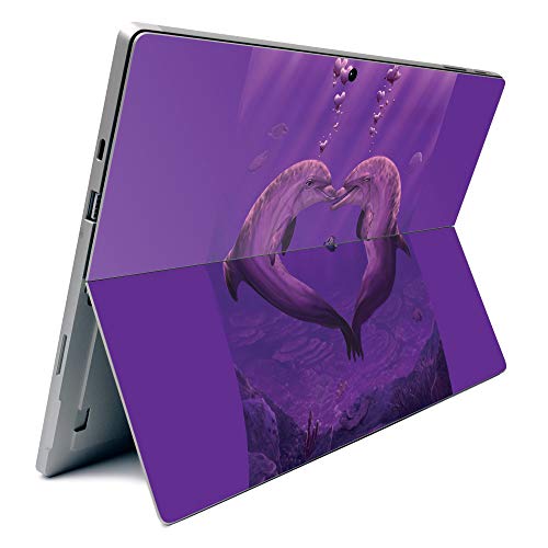 Image of MightySkins Carbon Fiber Skin for Microsoft Surface Pro 7 - Sea of Hearts | Textured Carbon Fiber Finish | Easy to Apply, Remove, and Change Styles | Made in The USA