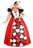 Plus Size Queen of Hearts Costume Dress for Women - Includes Dress & Crown - Wonderland Cosplay Dress Outfit 1X