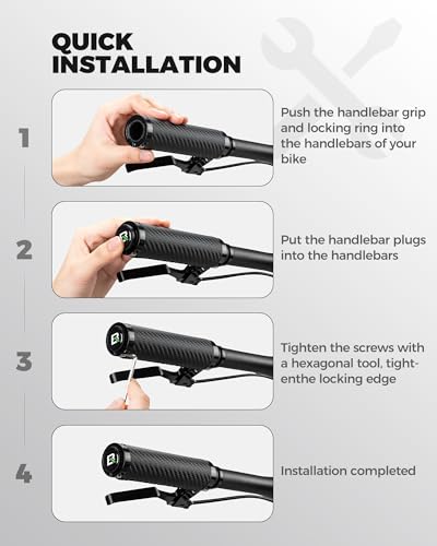 ROCKBROS Ergonomic Design Mountain Bike Grips,Double Lock-on and Non-Slip Bike Grips,Cushioned Comfortable Bicycle Handlebars Grips,for Commuting.