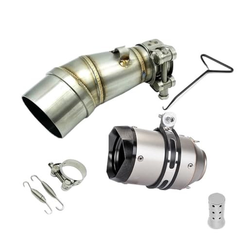 Silencieux d'échappement intermédiaire 51 mm moto Ninja 400 Z250 Silver D