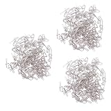 ABOOFAN Set mit 3 Vorhängen mit Fensterklammern, Halteklammern aus Metall, silberfarben, ohne Streifen, 100 x 3 Stück