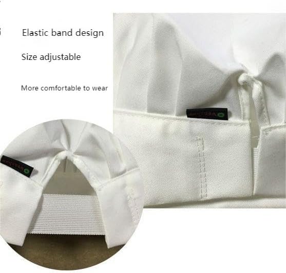 Chef Hat - Embroidered with Chef Lettering, Black & White, Male & Female - Image 5