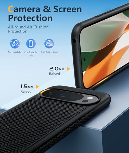 Image of FNTCASE for Google Pixel 10-Pro-XL Case: Pixel 9 Pro XL Shockproof Protective Lightweight Duty Cell Phone Cover Rugged with Non Slip Textured Back - Military Protection Bumper Tough, Black