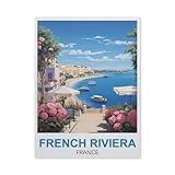 Côte d'Azur France，Puzzle en Papier 1000 Pieces Adultes Enfants Classique Jeu Cadeau（38x26cm）-BU6