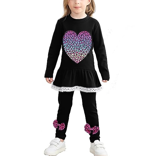 Image of RETSUGO Little Girls 2 Piece Clothing Sets Toddler Unicorn Sweatshirts and Leggings Cotton Fall Winter Casual Outfits 3-8T