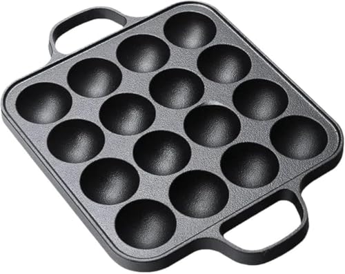 たこ焼き器 方形16穴 ガス火直火対応 フッ素加工 IH不可 鋳物鉄板 厚さ4mm キャンプ 家庭用 焦げ付き防止 両手取付 カセットコンロ対応 開封即使用 匠手作り ブラック