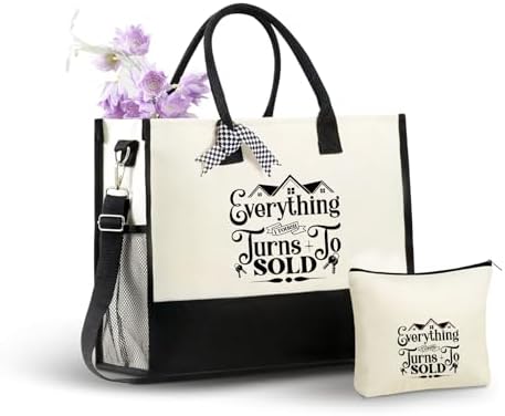 InnoBeta Realtor Gifts Canvas Tote Bag, Everything I Touch Turns ...