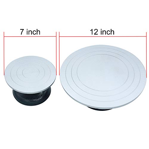 Colouredpeas 12 Inch Pottery Wheel Heavy Cast Iron Metal Pottery Decorating Banding Wheel Sculpting Wheel Construction Joint with Ball Bearings Non-Skid Rubber Boot (12 Inch)