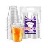 ROSE IMPACT Vasos Transparentes 12 oz con Tapa Tipo Boquilla para Bebidas Frías – Presentación Profesional en Packs de...