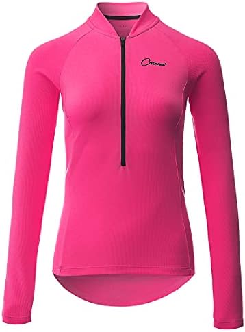 CATENA Women's Cycling Jersey Short Sleeve Shirt Running Top Moisture Wicking Workout Sports T-Shirt (Small, Rose-Long)