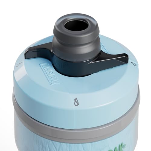 Image of CamelBak Podium Chill Insulated Bike Squeeze Water Bottle, Cold Retention for Cycling, 21oz, Crystal Blue