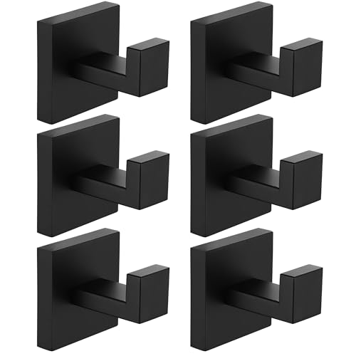 Nolimas Matte Black Towel Hook 6 Pack
