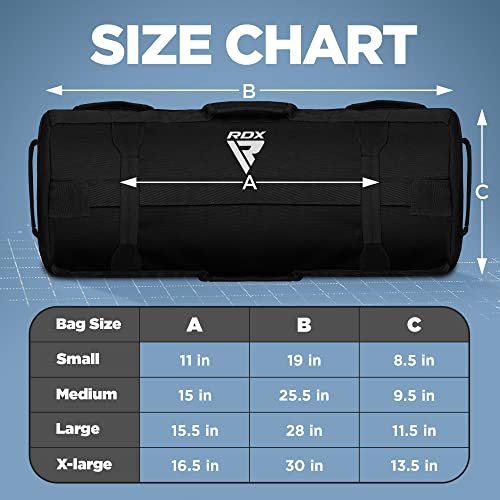 RDX Gewichtssack für Fitness Krafttraining, Ungefüllten Power Bag mit 8 Griffe, Core Sandbag Gewichtete, 2-90 KG Sandsack Ideal für Viele Functional Training Running Rucking Strongman Lifting Workout
