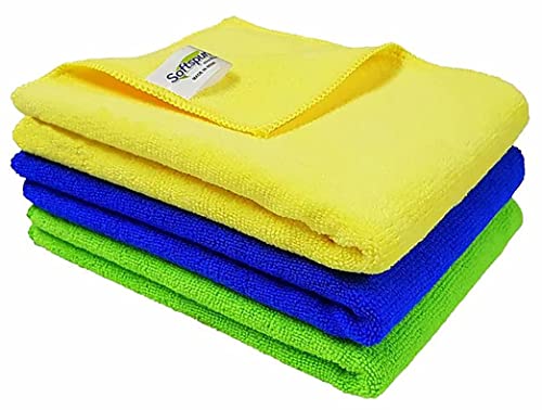 Image of SOFTSPUN Microfiber Cloth (3pcs - 40x60cms -340GSM) Multi-Color, Super Soft Absorbent Cleaning Towels Cleans & Polishes Everything in Your Home.
