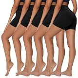 Sundwudu 5 Pack Biker Shorts for Women - 5“ High Waist Soft Spandex Workout Shorts for Yoga Cycling Running Athletic