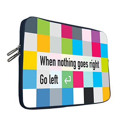 Image of TheSkinMantra Chain Laptop Sleeve Bag Compatible with Laptop /Macbooks /Chrombook /Notebook /Zbook (15.6 Inch (Chain), When Nothing Goes Right Go Left)