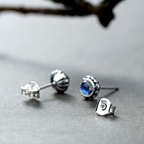 Pendientes de plata 925 hipoalergénicos con topacio azul para mujer 2