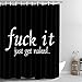BLEUM CADE Bathroom Shower Curtain Black and White Funny Quotes Shower Curtains Durable Fabric Bath Curtain Waterproof Bathroom Curtain with 12 Hooks (Black, 70 L × 69 W inches)