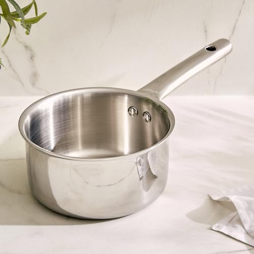 Triply Stainless Steel Sauce Pan | 16cm 1.5L Tea Chai Milk Pan | Strong Stainless Steel Handle | Non Toxic Rust Free | Induction Gas Electric... - Image 2
