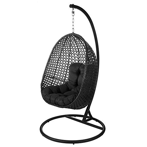 Lynco Garden Hammock Chair with Rattan Steel Pendant, PE 102 x 102 x 190 cm