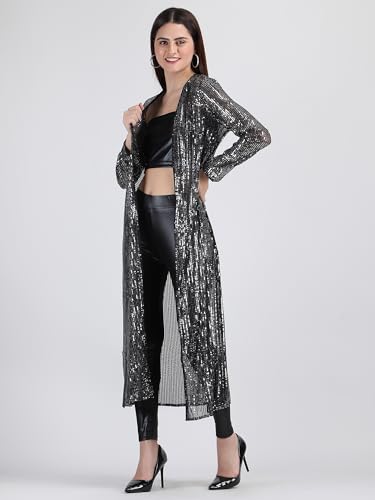AOL Women's Long Power Net Sequinned Shrug2
