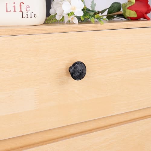 Image of DWYL & LWYD 16 Pack Cabinet Knobs Black, 1-2 /5 inch Round Matte Black Kitchen Cabinet Knobs for Cabinets and Drawers,Black Cupboard Knobs