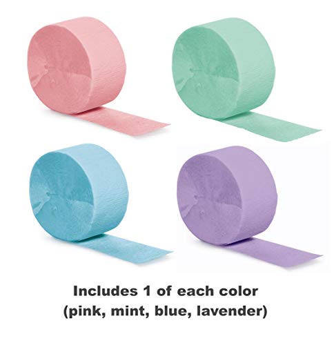 Pastel Rainbow Party Crepe Paper Streamers (4 Pack) #TOP2
