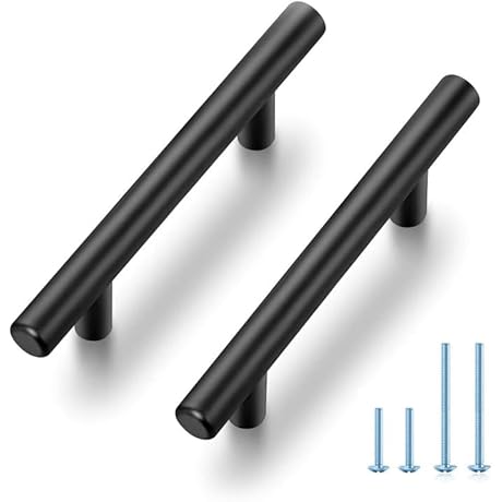 JOY DECOR 30 Pack 5 Inch Drawer Handles with Matte Black Finish