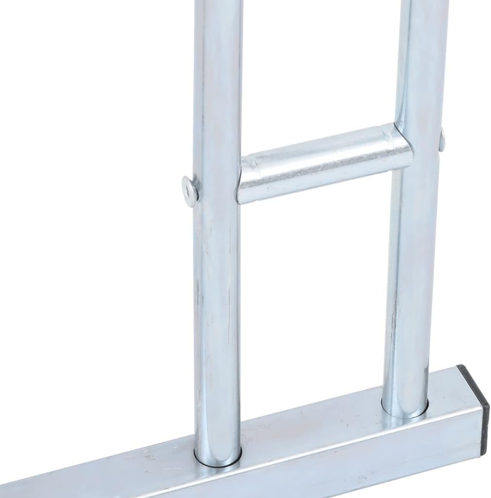 vidaXL Silver Freestanding Bicycle Stand for 4 Bikes - Galvanized Steel Bike Rack for Indoor/Outdoor Use, Space-Saving Design with Secure Mounting