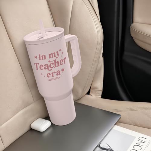 SANDJEST Teacher Gift – Stainless Steel Insulated Tumbler with Handle - Cool Teacher Club Travel Coffee Mug Cup for Women Back to School Birthday Christmas Teacher's Appreciation, 40oz by SANDJEST - Used condition - Image 7