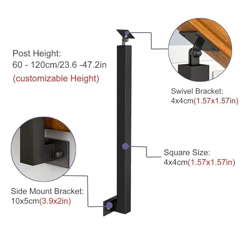 Balaustres de escalera de 85 cm y columna ajustable para terraza 6