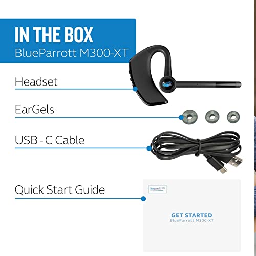 Blueparrott M300-Xt Noise Cancelling Hands-Free Mono Bluetooth Headset For Mobile Phones With Up To 14 Hours Of Talk Time For On-The-Go Mobile Professionals & Drivers #TOP1