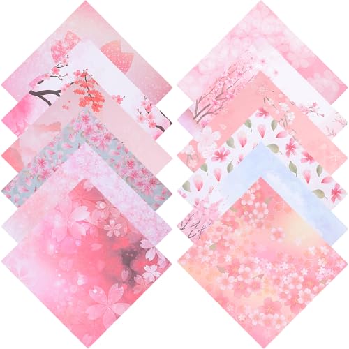 OSALADI 200個 両面プリント 折り紙 手作り用紙 耐久性 正方形クラフトペーパー 工作用 和紙風おしゃれ折り紙 紙細工 教育やパーティー飾りに