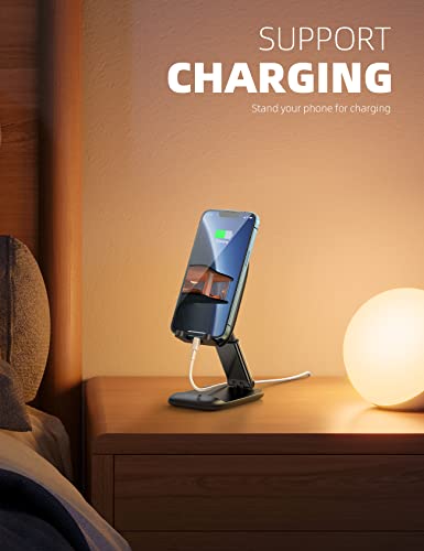 image for Lamicall Foldable Phone Stand for Desk - Height Adjustable Cell Phone 