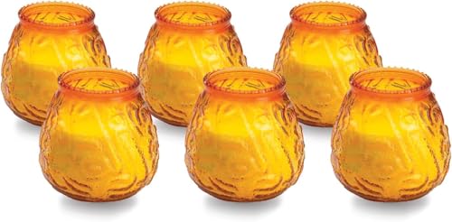 Sterno Euro-Venetian Wax Candles, 45-Hour Burn, Amber, 6 Pack