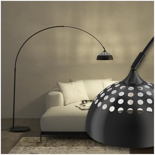 TecTake® Lampada ad Arco in Acciaio, Lampada Design Regolabile, Paralume Orientabile, Piantana...