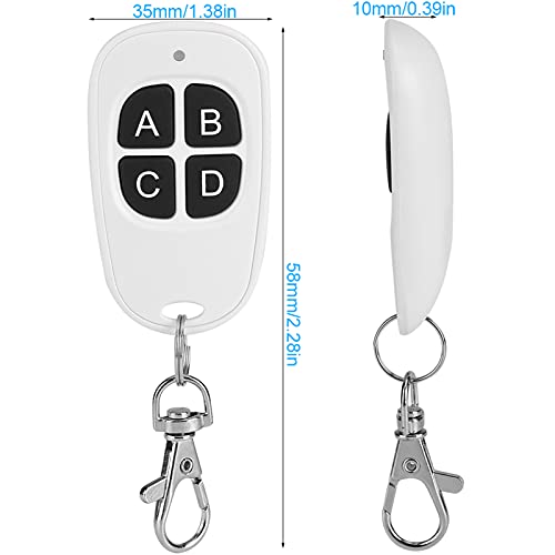Garage Door Remote Switch,433MHz EV1527 Easy Control Waterproof 1~4 Channel Common Fixed and Learning Code RF Wireless Remote Control Transmitter for Door Curtain Gate Barriers(4 B - Image 2