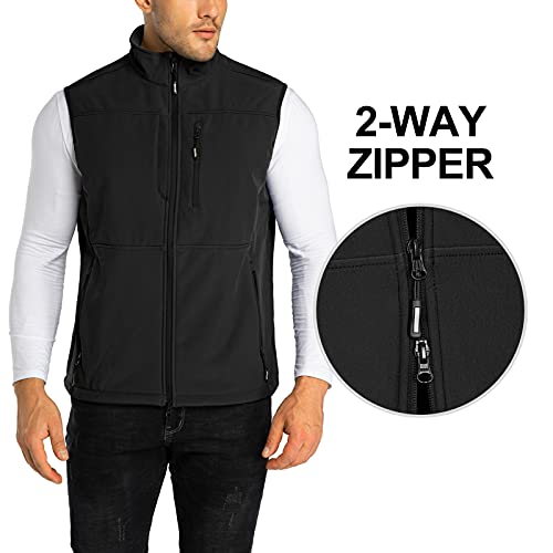 image for 33,000ft Men's Lightweight Softshell Vest Outerwear Zip Up Fleece Line