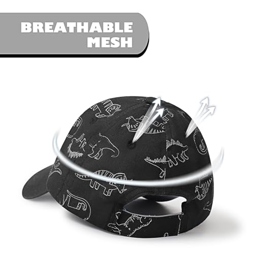 BQUBO Toddler Baseball Hat Baby Cap Sun Hat Adjustable Dinosaur Pattern Baseball Caps Toddler Kid Boys Girls Age 0-4T4